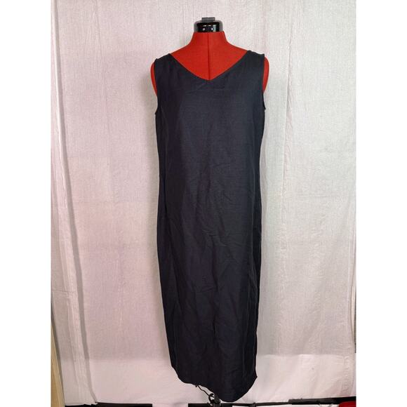 Leslie Fay Dress Womens Medium Petite Black Cover-up Cottagecore Vintage D763 - Picture 4 of 13